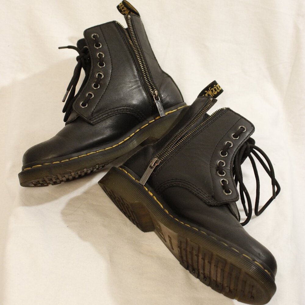 Dr. Martens - 1460 Women's Pascal Nappa Zipper Boots - Black - Leather - Size 6 - Picture 6 of 14